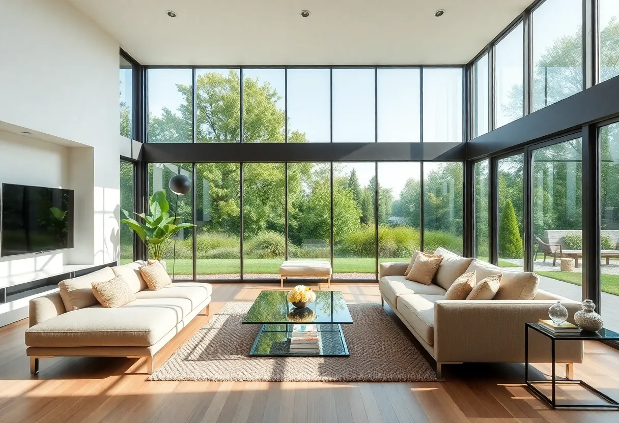 Ambiente moderno com vidros premium